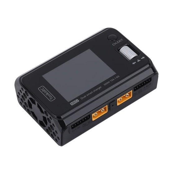 ToolkitRC M6D Dual Charger 500w 15A High Power 1-6S DC Dual Smart Discharger Battery Balance Charger for RC FPV Drone Kit